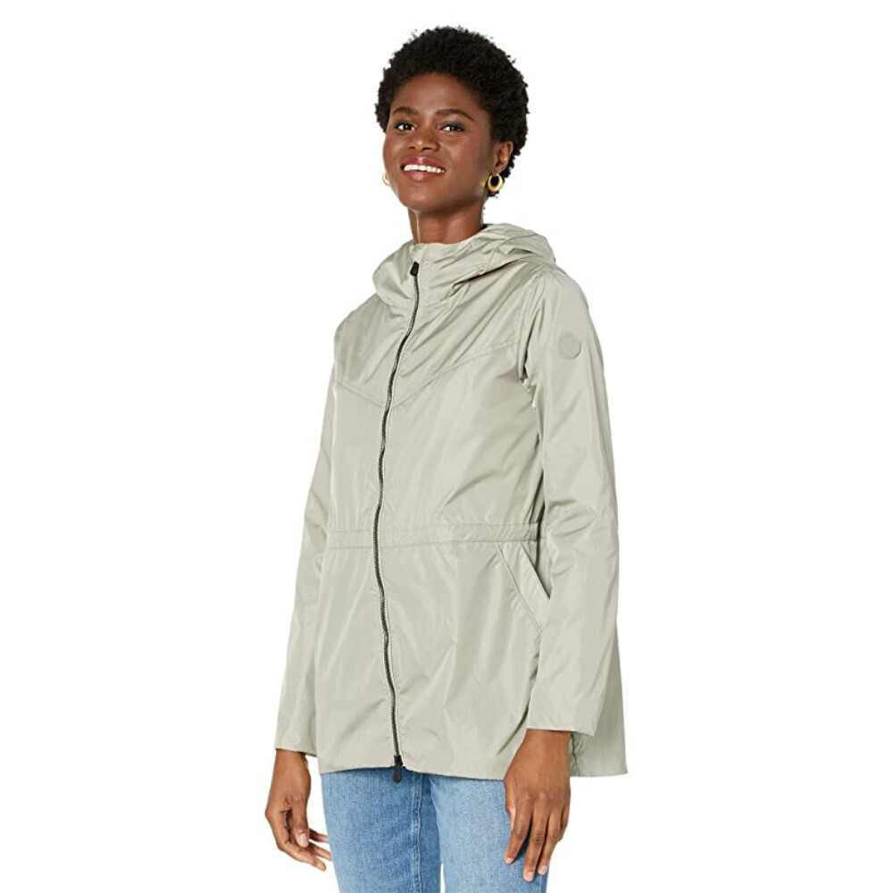 Save the Duck Juno Rain Jacket Women's XS Gray Hooded Full Zip Outdoor KFC70